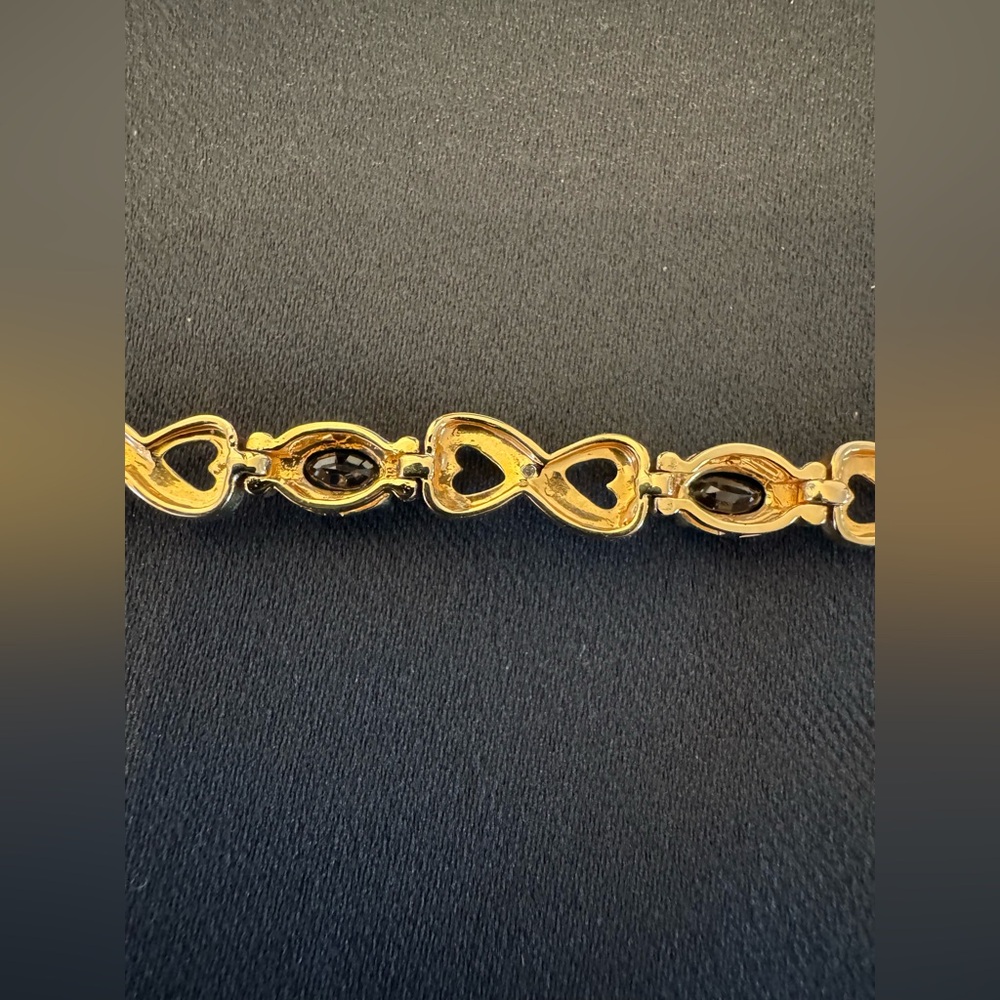 Sterling Silver Gold Vermeil Sapphire Tennis Bracelet Infinity Link 7.5” - EUC - Picture 7 of 9